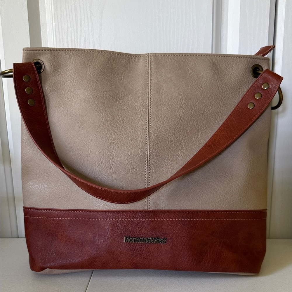 New w/o Tags - Montana West Beige and Brown Two-Tone Shoulder Bag